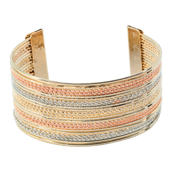 Brazalete clásico grueso - goldfilled tres oros
