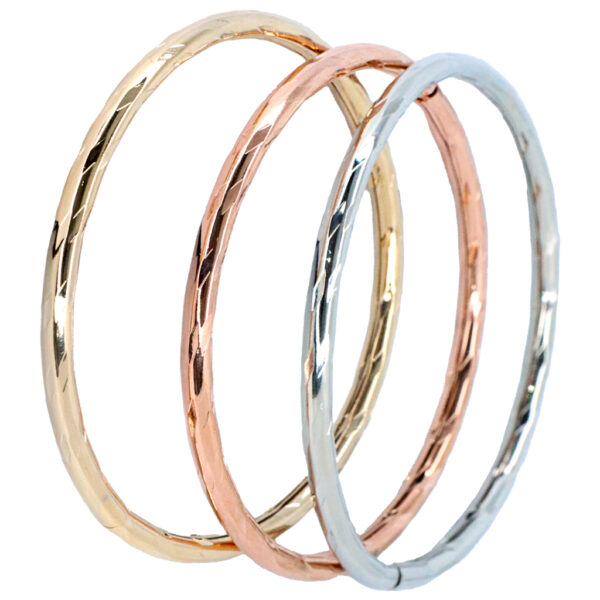 Brazalete juego de tres biselada - goldfilled tres oros