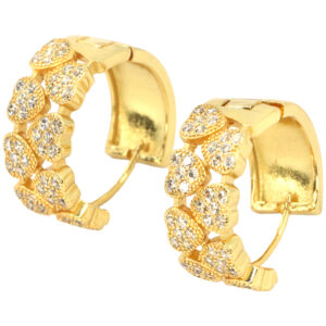 Argolla doradas con circón en forma de corazón