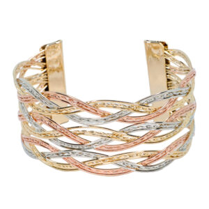Brazalete lazo abierto grueso - goldfilled tres oros