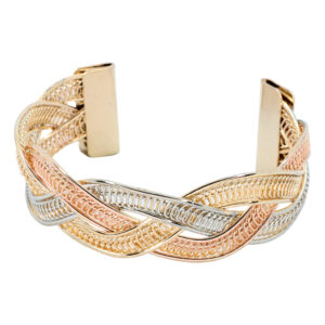 Brazalete entrelazado  - goldfilled tres oros