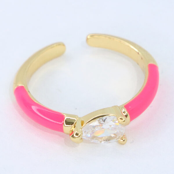 Anillo dorado y rosado con circón