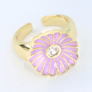Anillo modelo flor lila