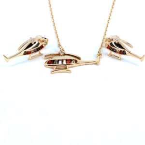 Juego goldfilled diseño de helicoptero