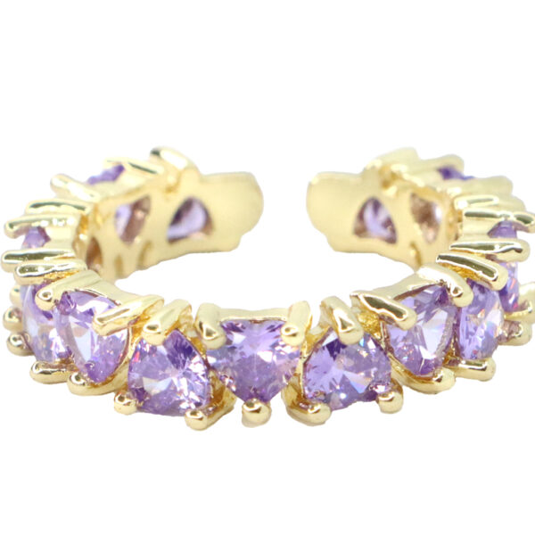 Anillo con microcircón morado