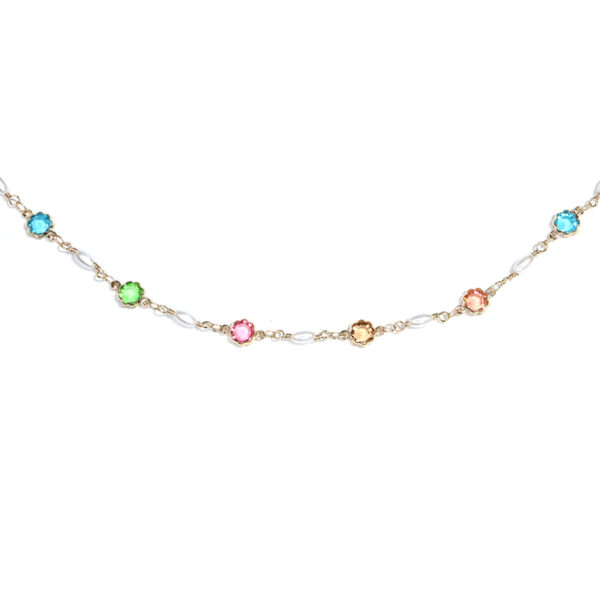 Tobillera de circón con perlas