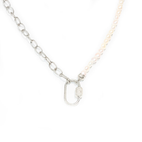 Collar plata y perla de rio