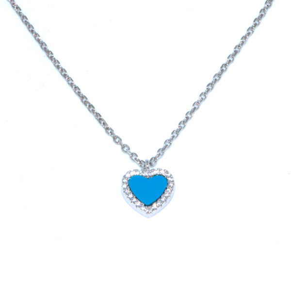 Collar corazón celeste