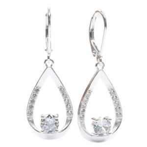 Aretes gota circón cuadrado