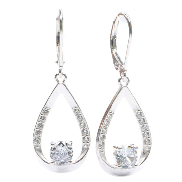 Aretes gota circón cuadrado