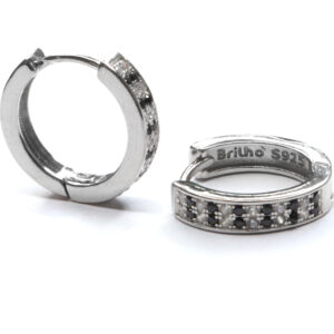 Argollas circones blanco y negro