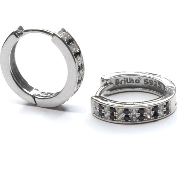 Argollas circones blanco y negro