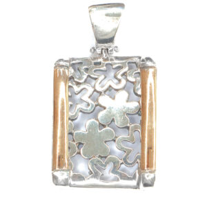 Dije placa plata con oro