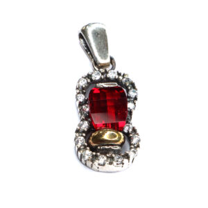 Dije plata con oro circón