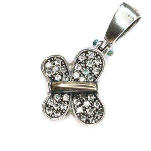Dije mariposa plata con oro