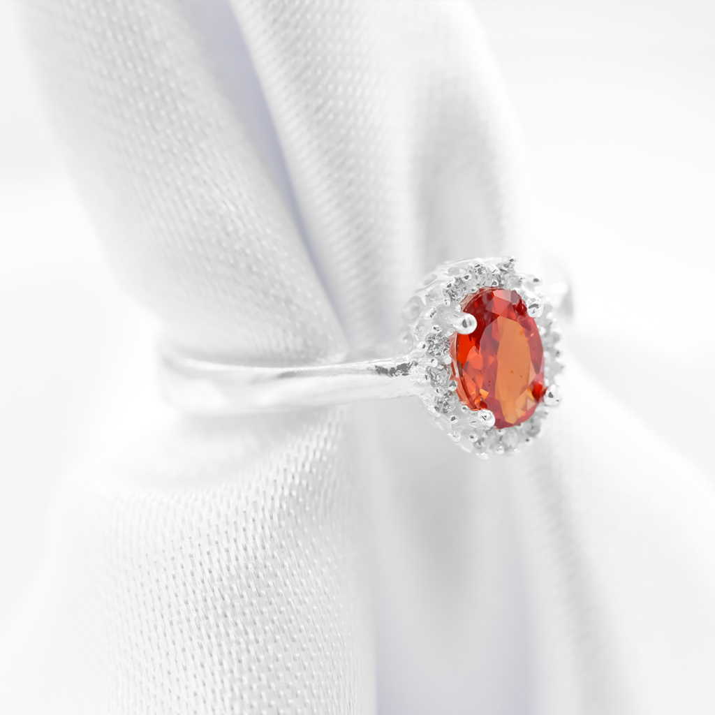 Anillo piedra naranja