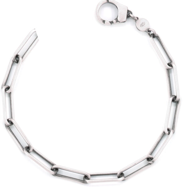 Pulsera eslabón plata quemada