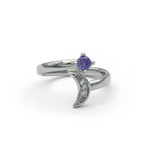 Anillo rodinado circón