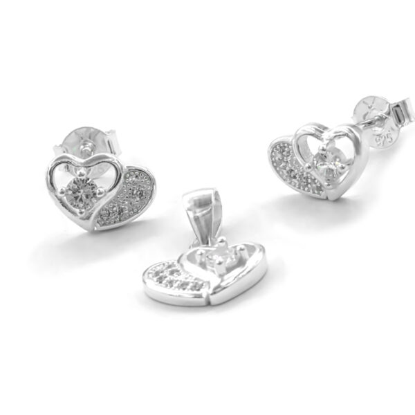 Juego plata topos y dije corazones