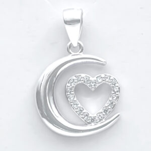 Dije luna y corazón