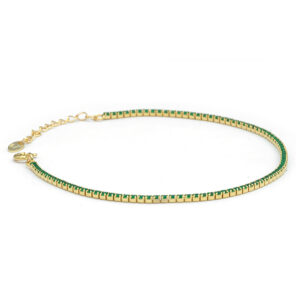 Pulsera Tennis  baño de oro