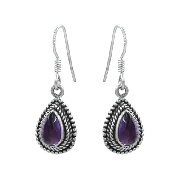 Aretes piedra natural violeta