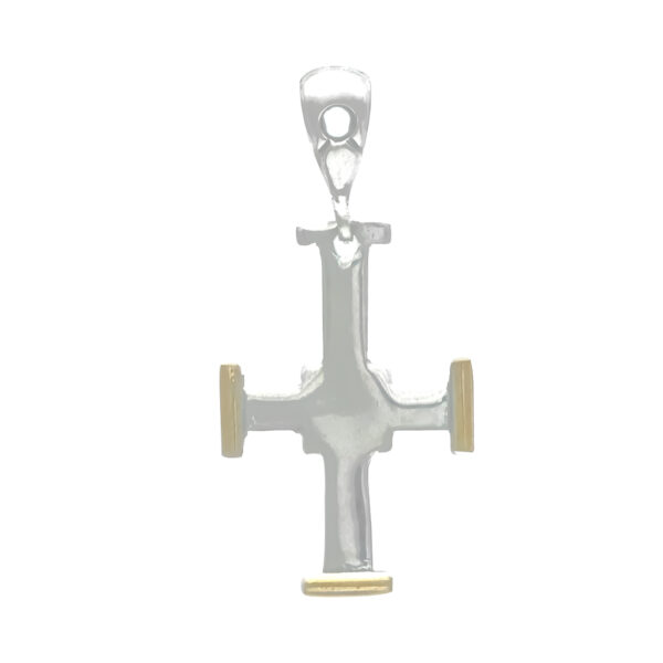 Dije de cruz plata con oro